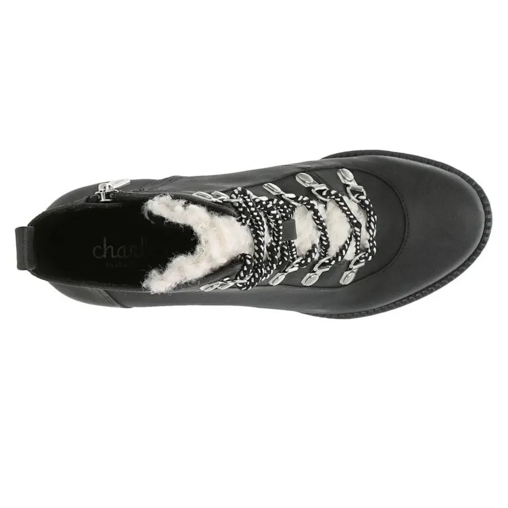 CHARLES BY CHARLES DAVID WEARY FAUX NUBUCK AND FAUX-FUR PLATFORM ANKLE B… - Picture 8 of 16